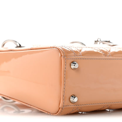 Patent Cannage Mini Lady Dior Rose Clair