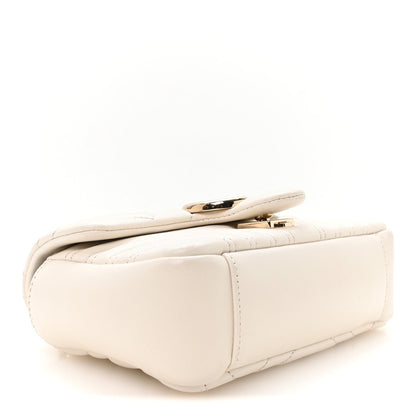Lambskin Matelasse Small GG Marmont Shoulder Bag White