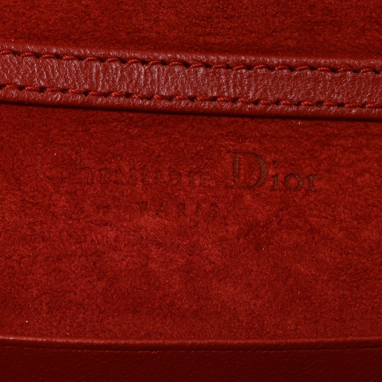 Calfskin Studded Diorama Flap Bag Red