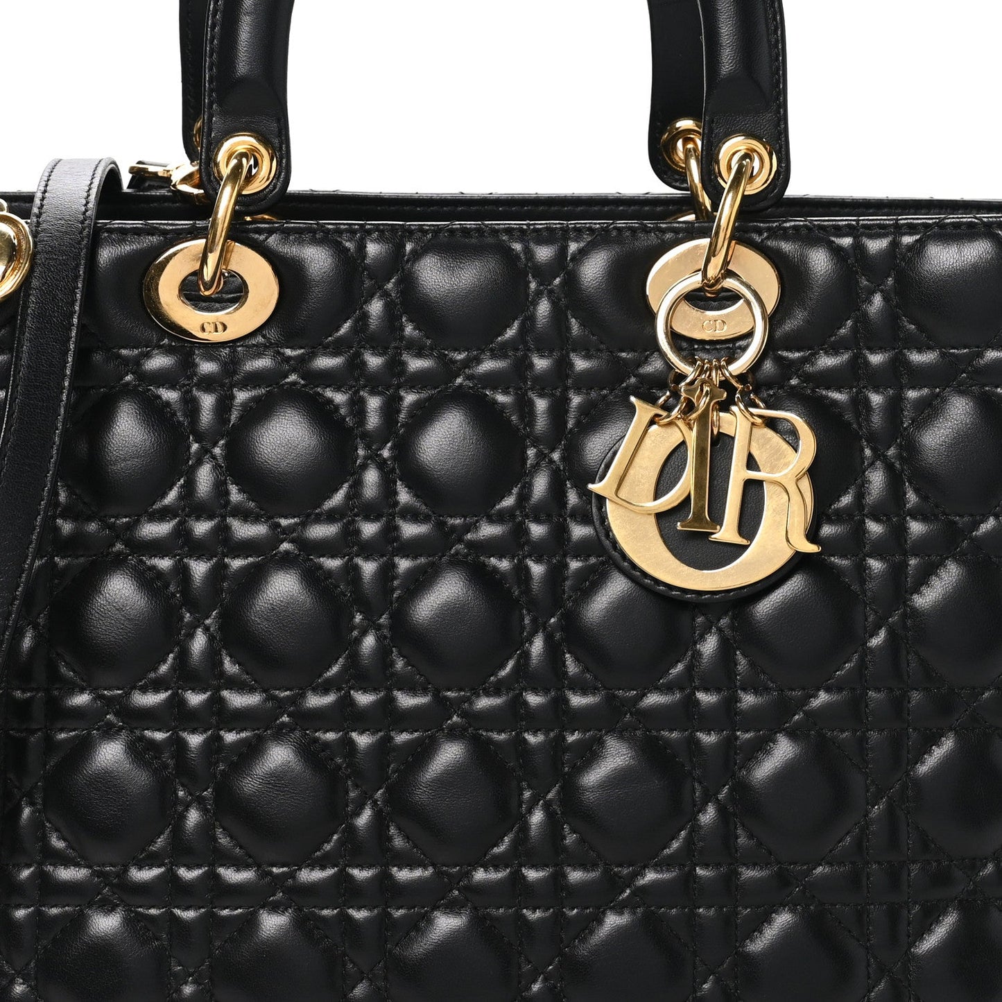 Lambskin Cannage Large Lady Dior Black