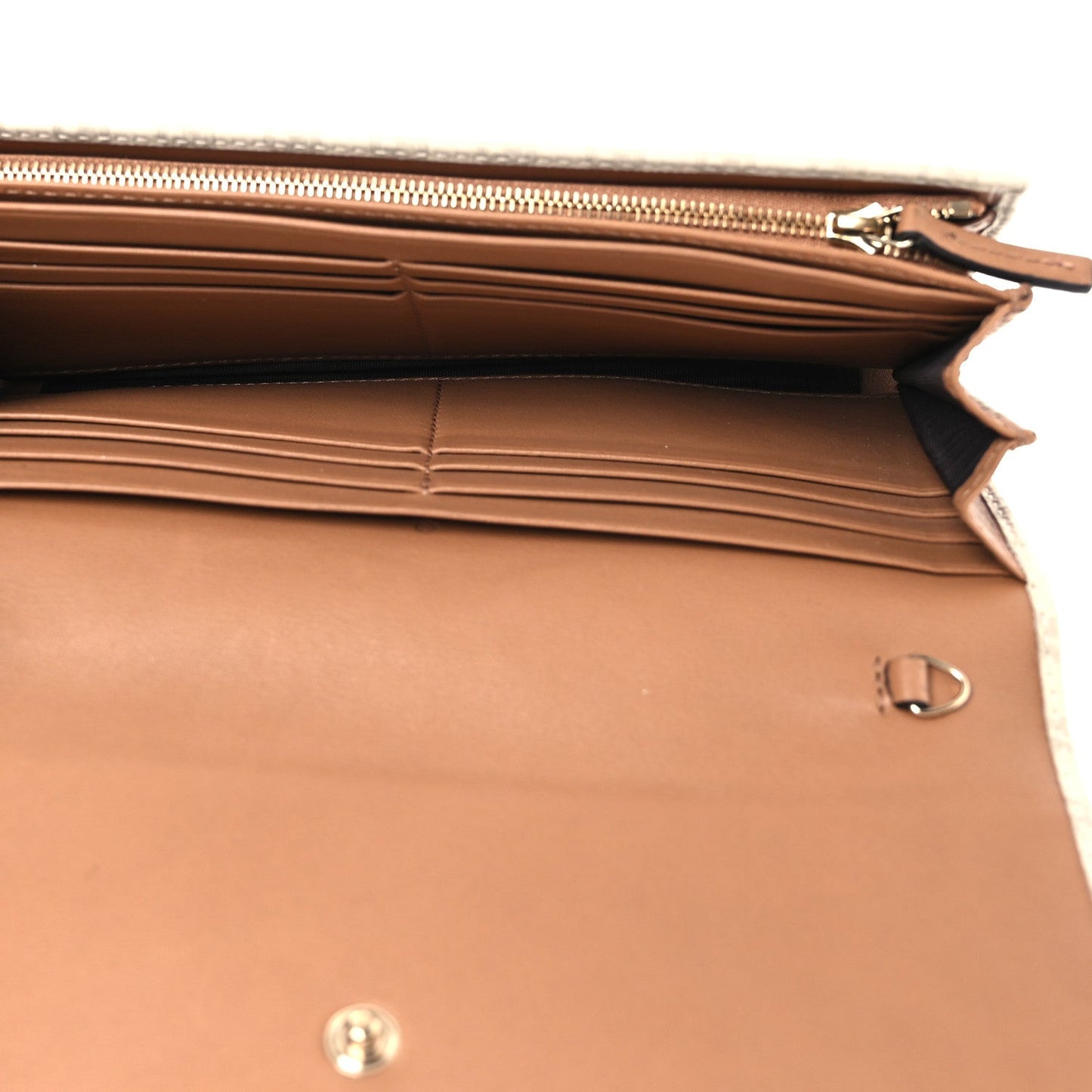 Soft Microguccissima Dice Chain Wallet Beige