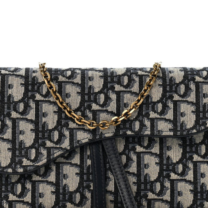 Oblique Small Saddle Chain Pouch Blue