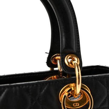 Lambskin Cannage Medium Lady Dior Black