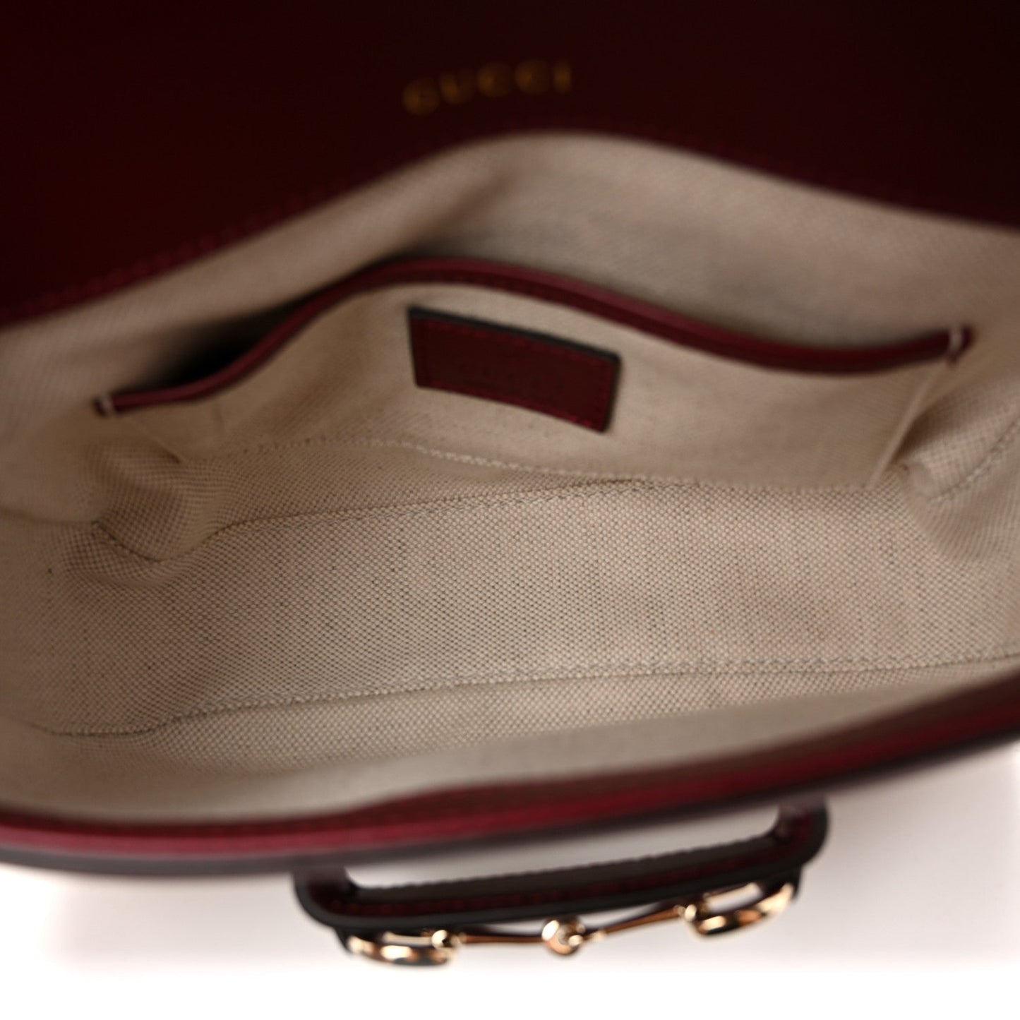 GG Supreme Monogram Horsebit 1955 Soft Small Shoulder Bag Beige Ebony Rosso Ancora