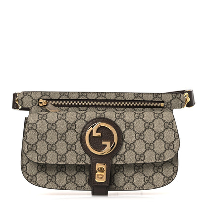 GG Supreme Monogram Textured Dollar Calfskin Blondie Belt Bag Beige Ebony New Acero