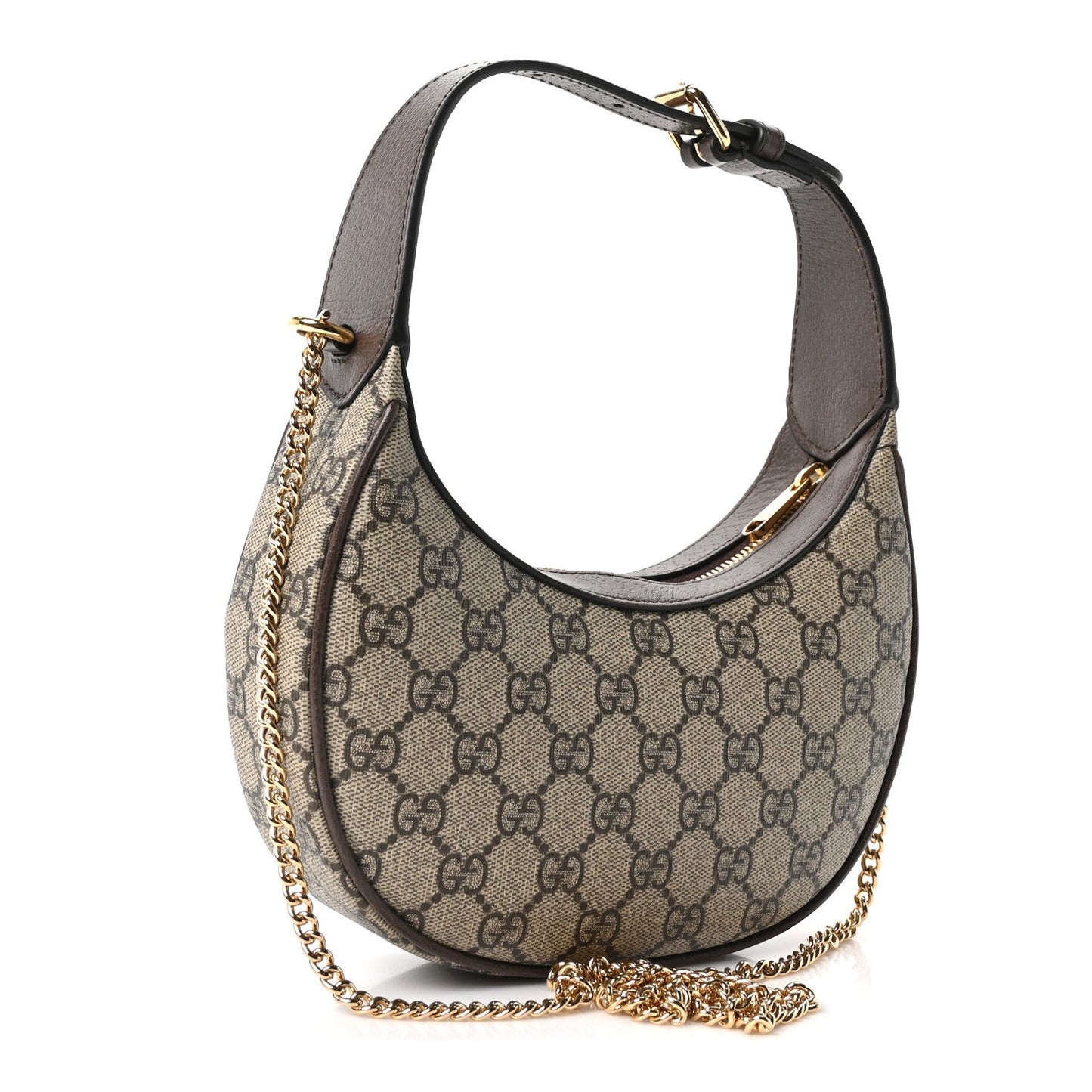 GG Supreme Monogram Textured Dollar Calfskin Small Ophidia Shoulder Bag Beige Ebony New Acero