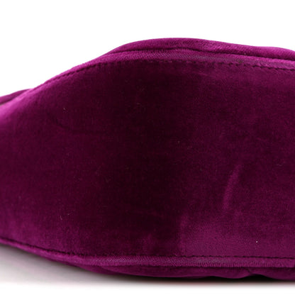 Velvet Matelasse Medium GG Marmont Shoulder Bag Fuchsia Violet Cyclamen
