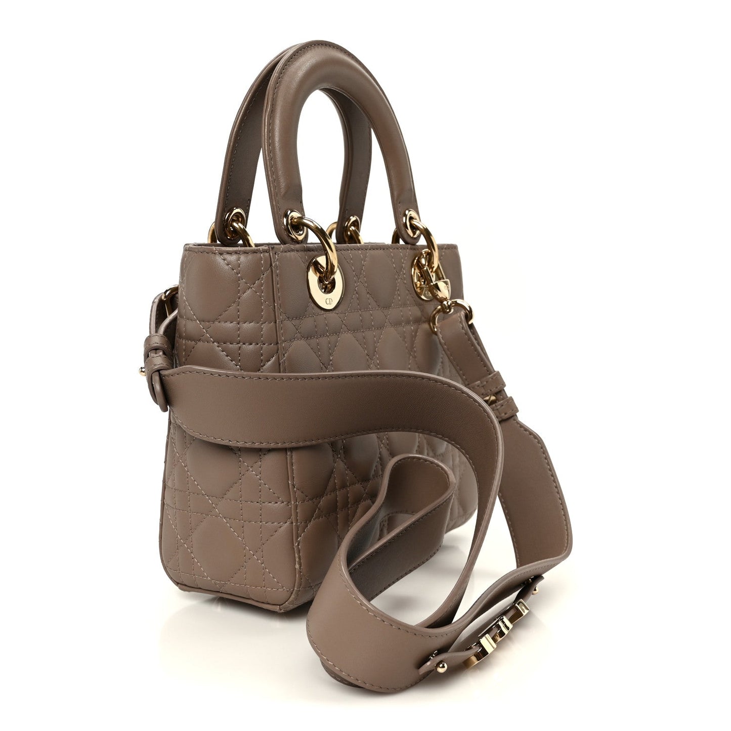 Lambskin Cannage Small My ABCDior Lady Dior Warm Taupe