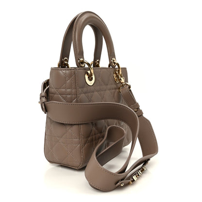 Lambskin Cannage Small My ABCDior Lady Dior Warm Taupe