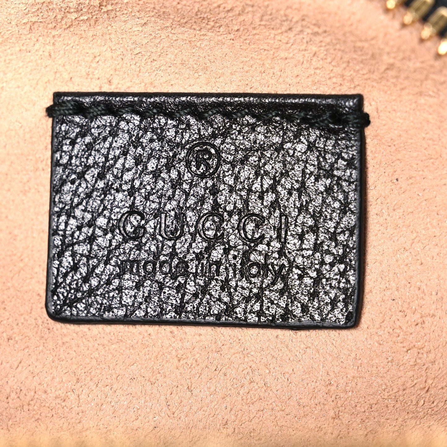 Grained Calfskin Web Mini Ophidia Round Shoulder Bag Black
