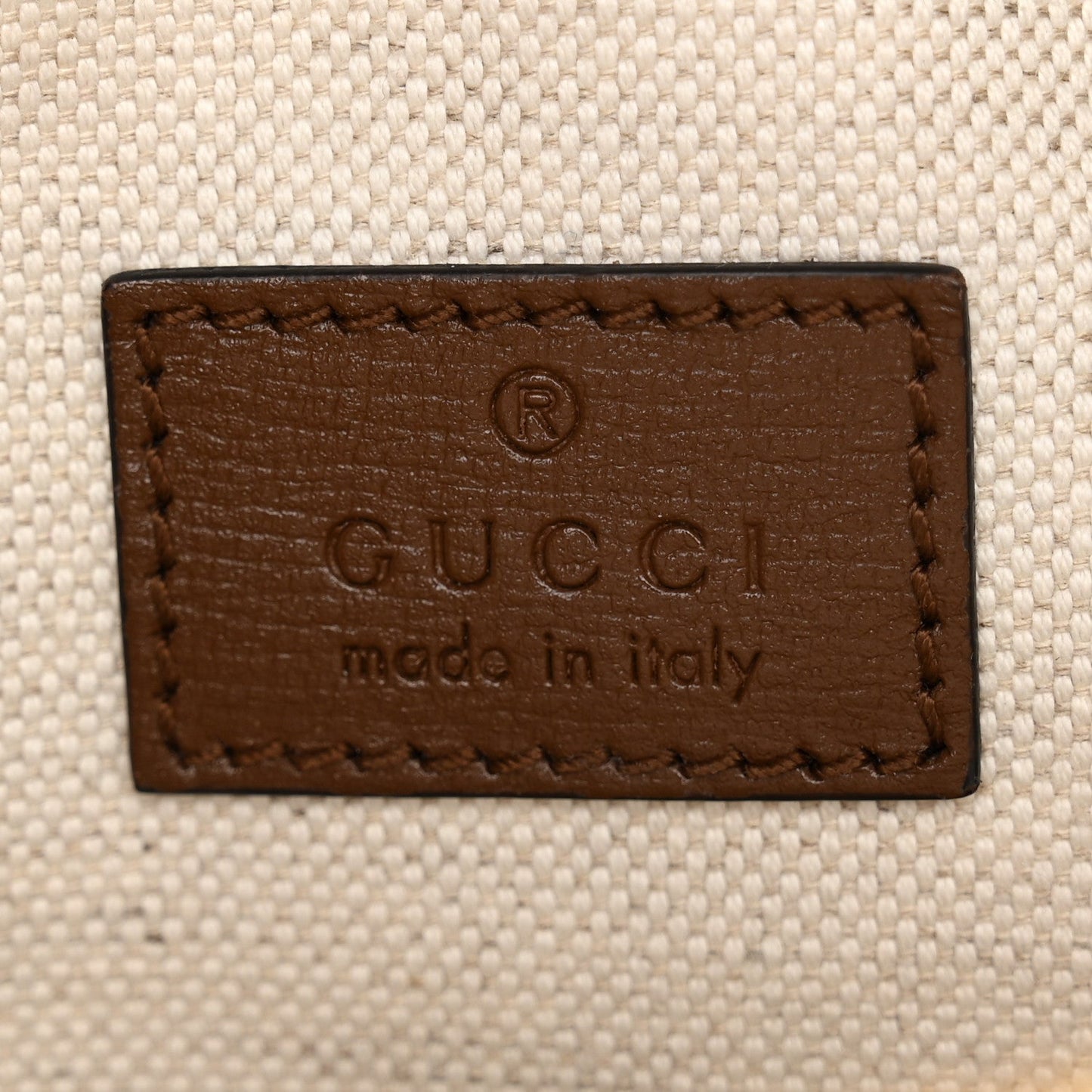 GG Supreme Monogram Textured Calfskin Retro Interlocking G Belt Bag Beige Ebony Brown Sugar