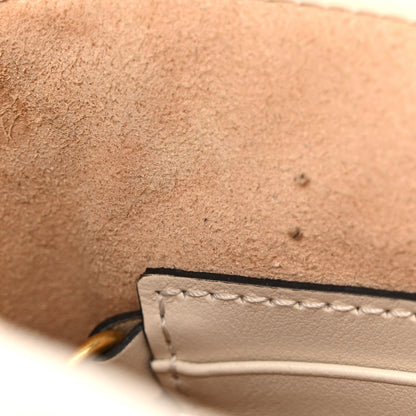 Calfskin Matelasse Mini GG Marmont 2.0 Bucket Bag White