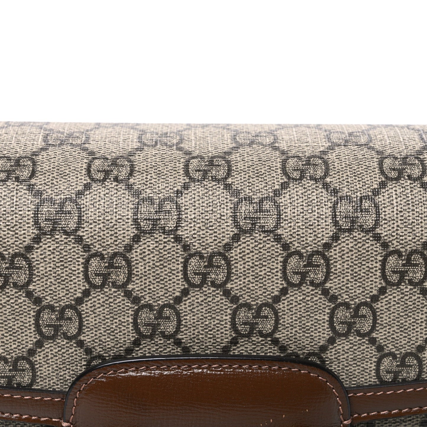 GG Supreme Monogram Horsebit 1955 Shoulder Bag Beige Brown Sugar