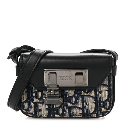 Oblique Smooth Calfskin Nano Pouch Beige Black