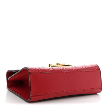 Guccissima Small Padlock Shoulder Bag Hibiscus Red