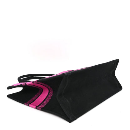 Canvas Embroidered Large Miss Dior Graffiti Book Tote Fuchsia Purple
