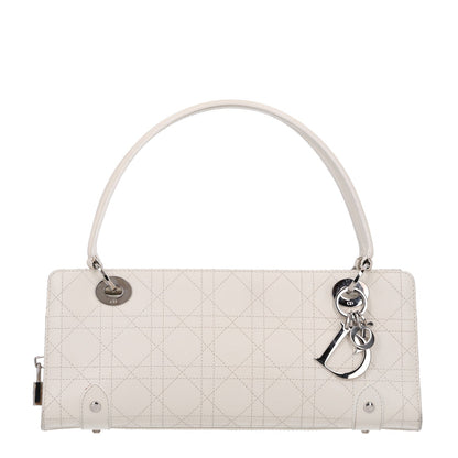 Calfskin Cannage Stitched East West Lady Dior White