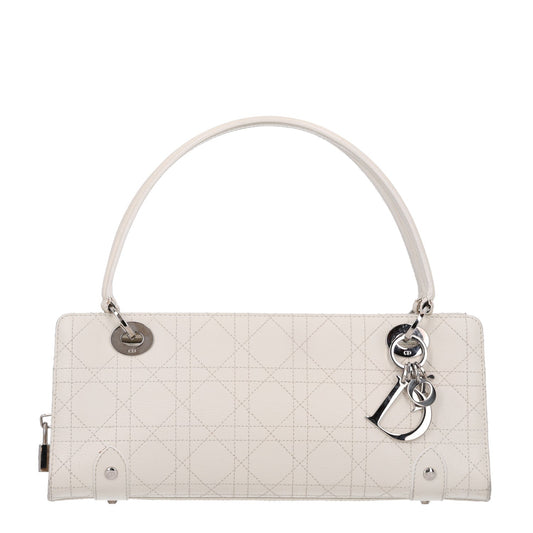 Calfskin Cannage Stitched East West Lady Dior White