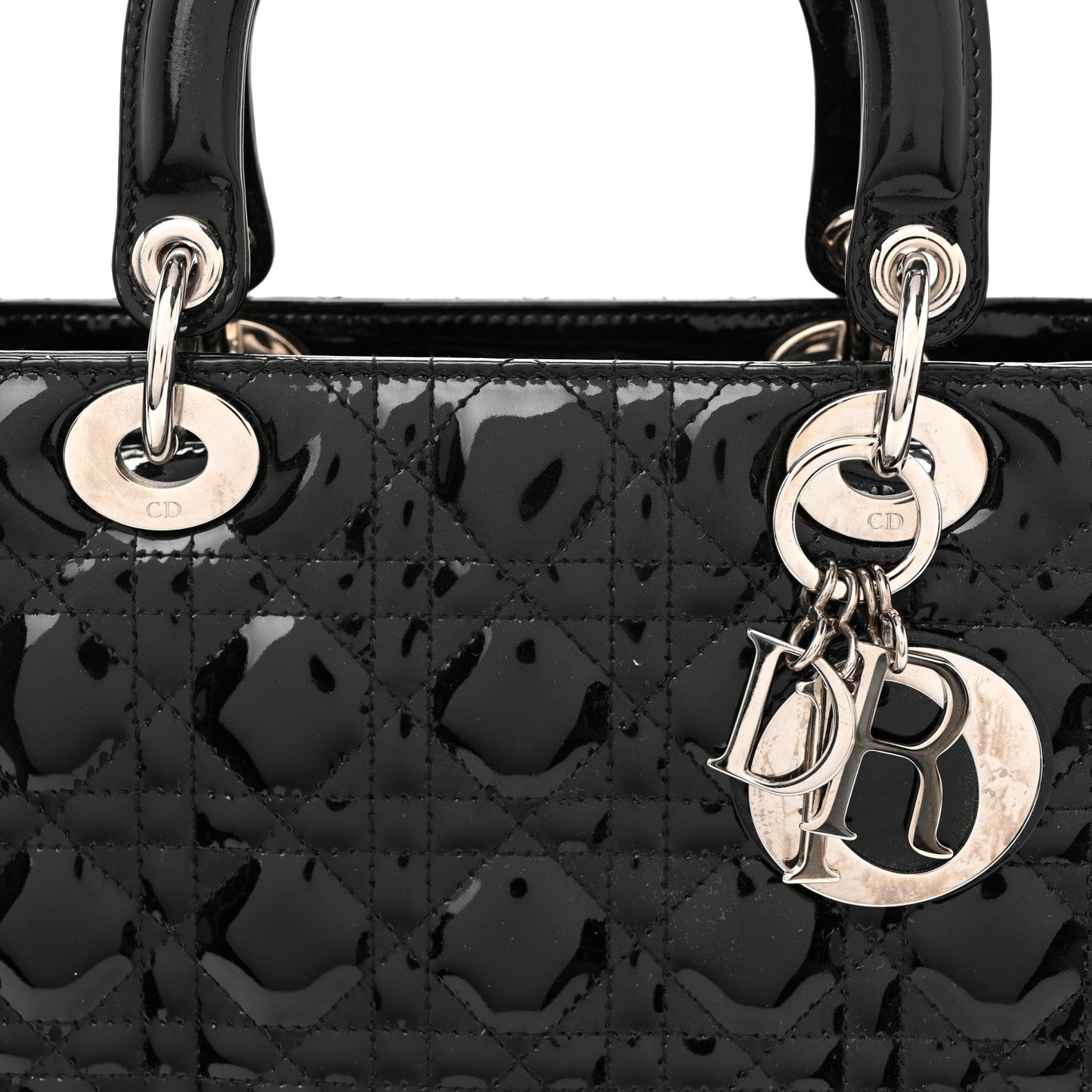Patent Cannage Medium Lady Dior Black
