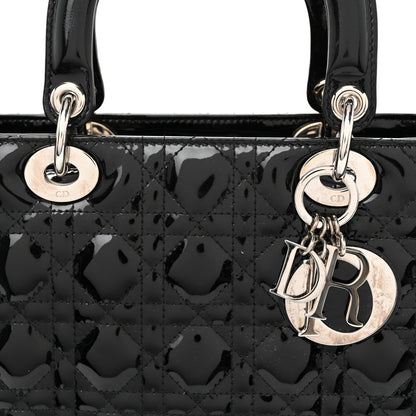 Patent Cannage Medium Lady Dior Black