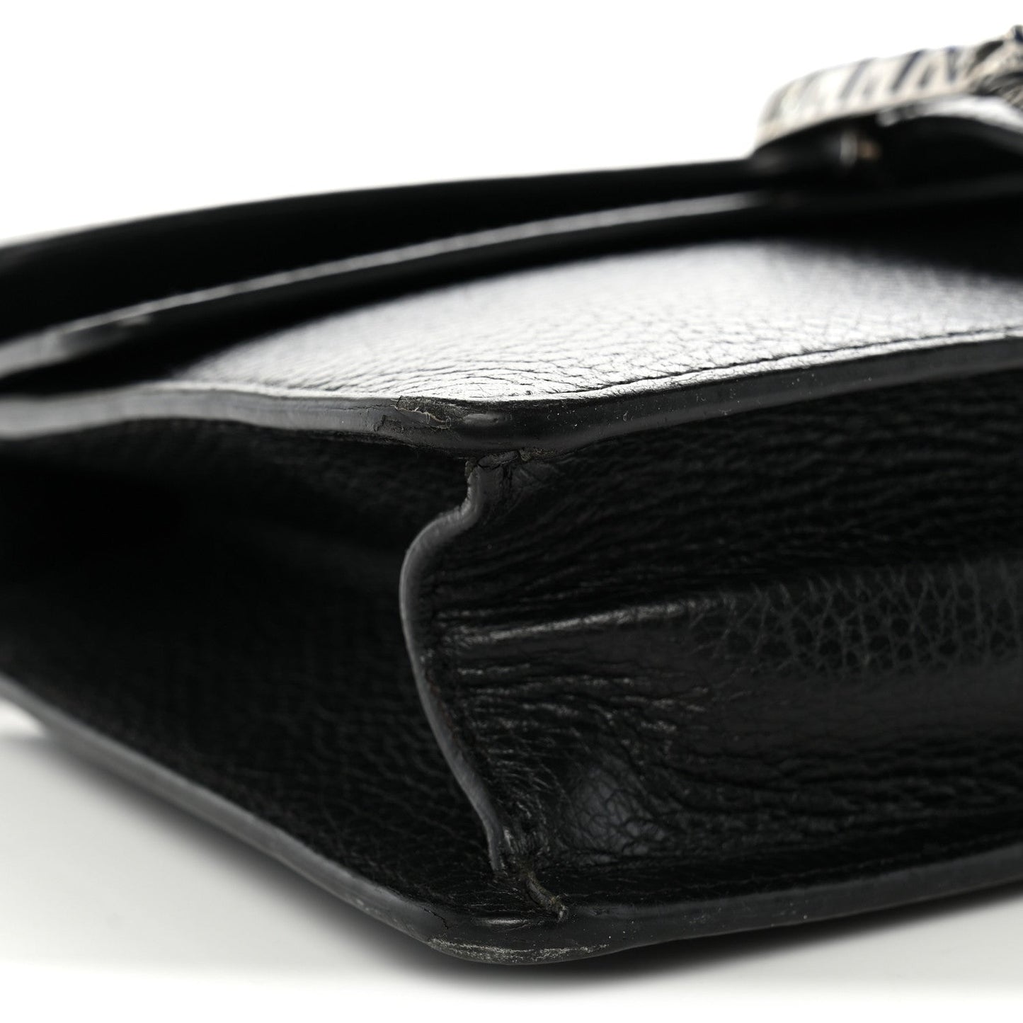 Dollar Calfskin Enamel Small Dionysus Shoulder Bag Black Electric Blue