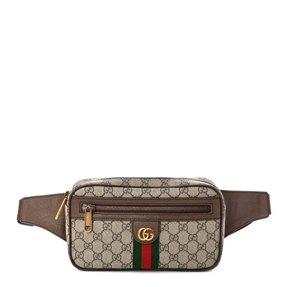 Soft GG Supreme Monogram Medium Ophidia Belt Bag Dark Brown