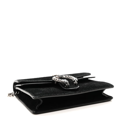Suede Super Mini Dionysus Shoulder Bag Black