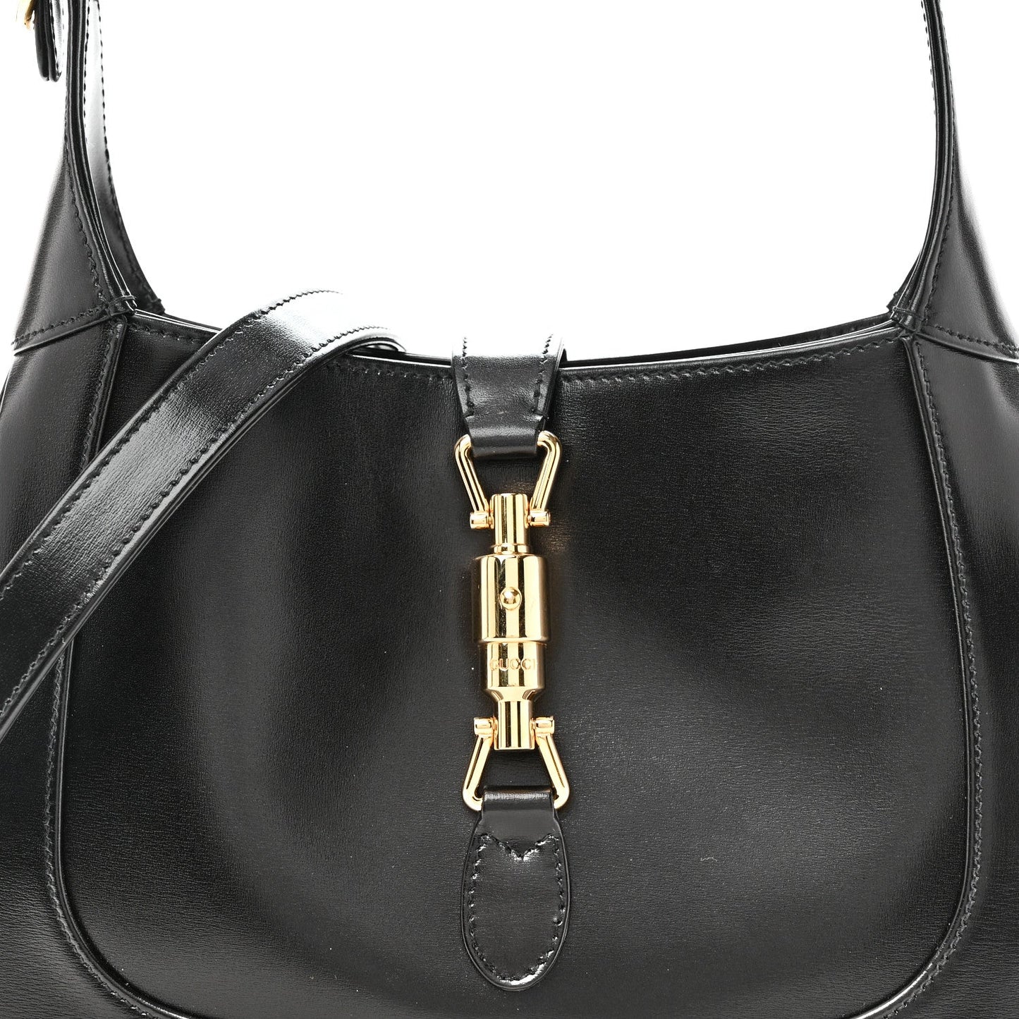 Boarded Dyana Lux Calfskin Small Jackie 1961 Hobo Black