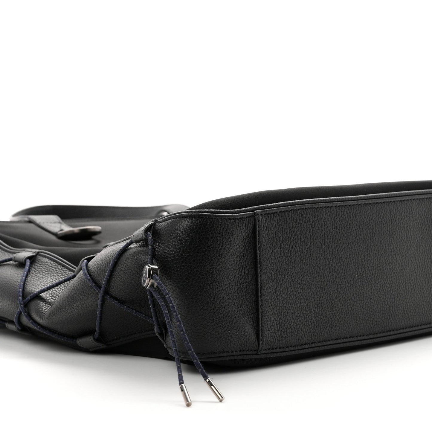 X SACAI Nylon Grained Calfskin Saddle Tote Black