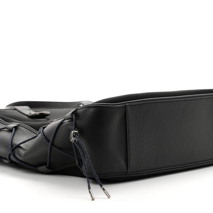 X SACAI Nylon Grained Calfskin Saddle Tote Black