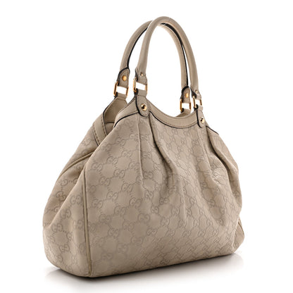 Guccissima Medium Sukey Tote Mystic White
