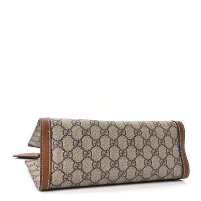 GG Supreme Monogram Calfskin Small Padlock Tote Beige Ebony Tuscany