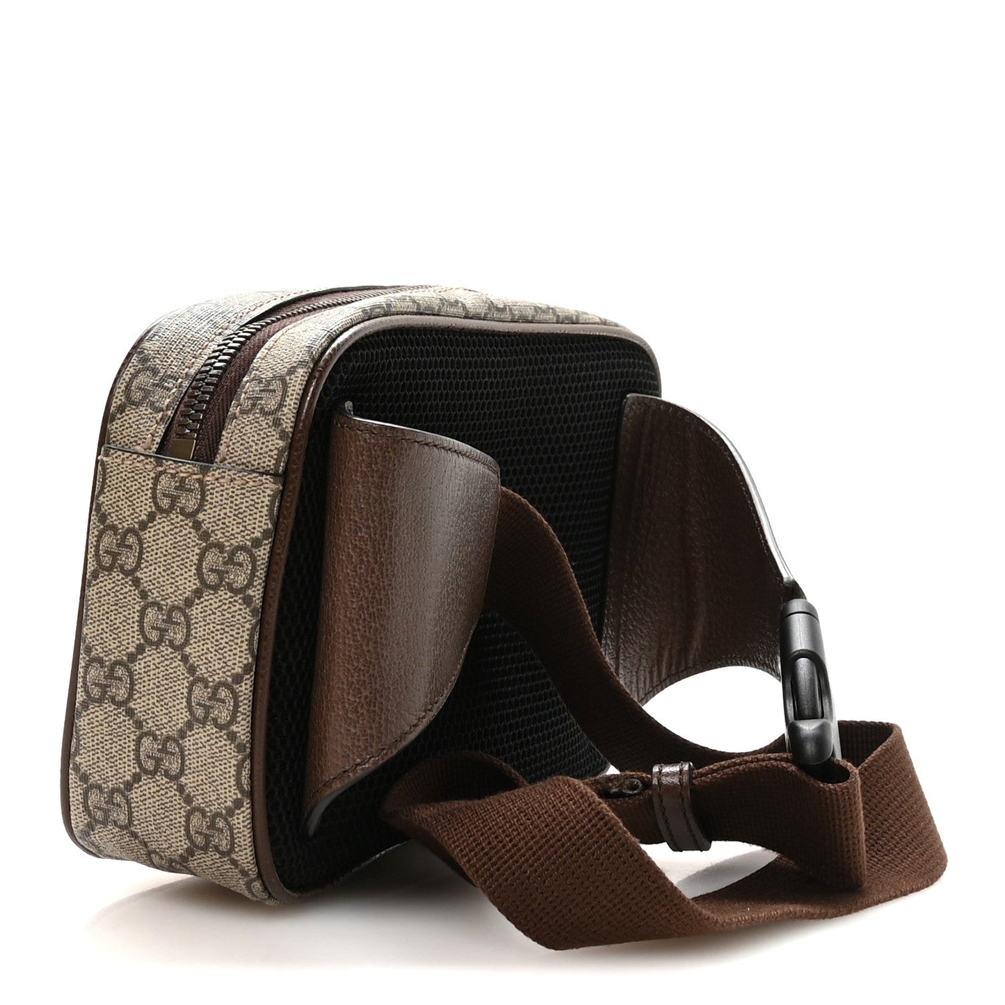 Soft GG Supreme Monogram Medium Ophidia Belt Bag Dark Brown