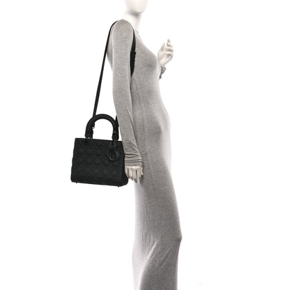 Ultra Matte Calfskin Cannage Medium Lady Dior Black