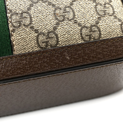 GG Supreme Monogram Web Small Ophidia Top Handle Shoulder Bag Brown