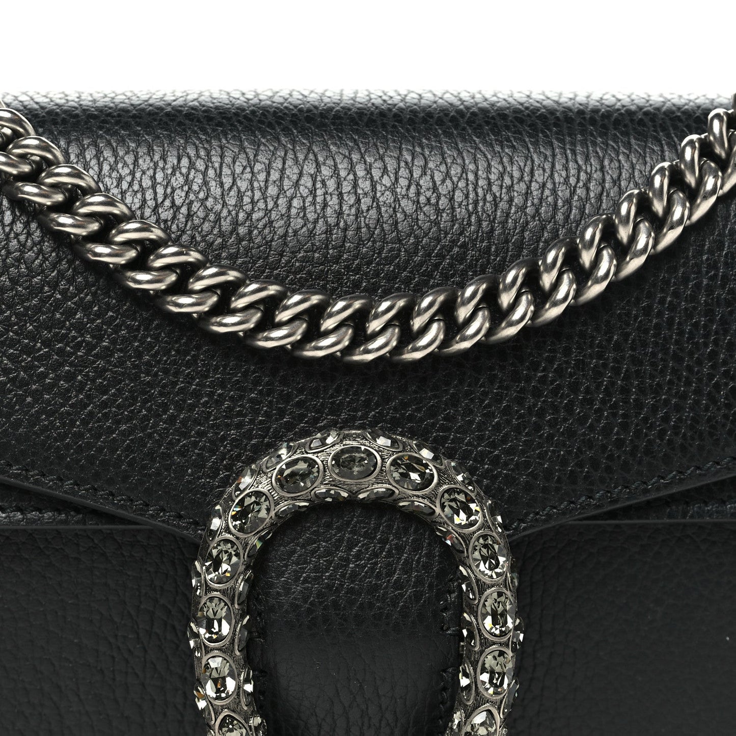 Pebbled Calfskin Small Dionysus Shoulder Bag Black