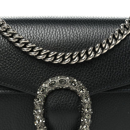 Pebbled Calfskin Small Dionysus Shoulder Bag Black