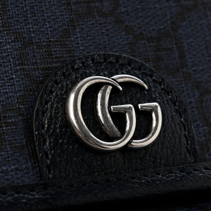 Tender GG Supreme Monogram Textured Dollar Calfskin Ophidia Messenger Bag Dark Blue