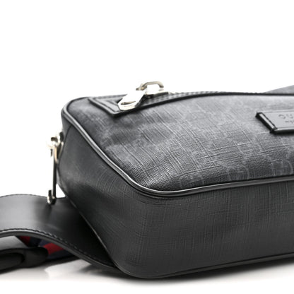 Soft GG Supreme Monogram Web Belt Bag Black Grey
