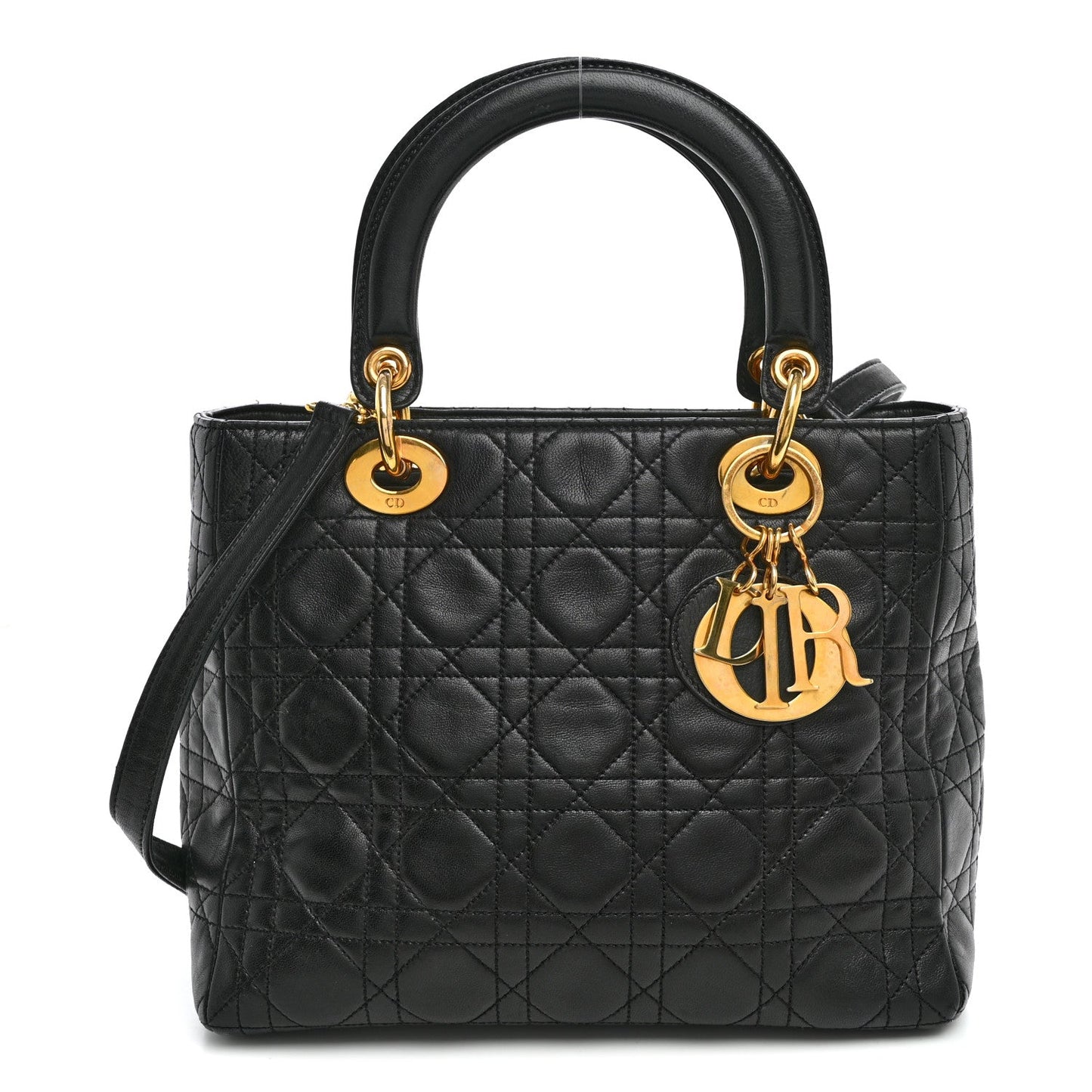 Lambskin Cannage Medium Lady Dior Black