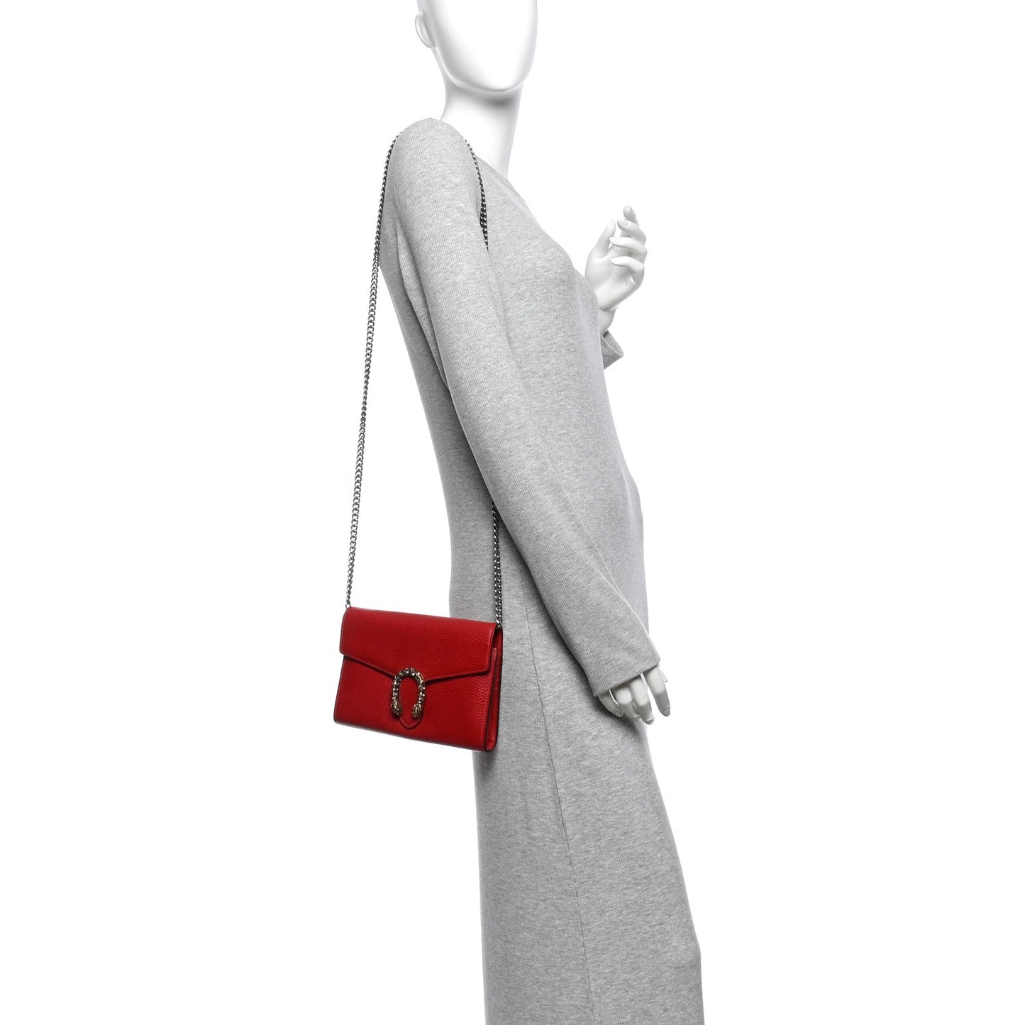 Calfskin Mini Dionysus Chain Wallet Hibiscus Red