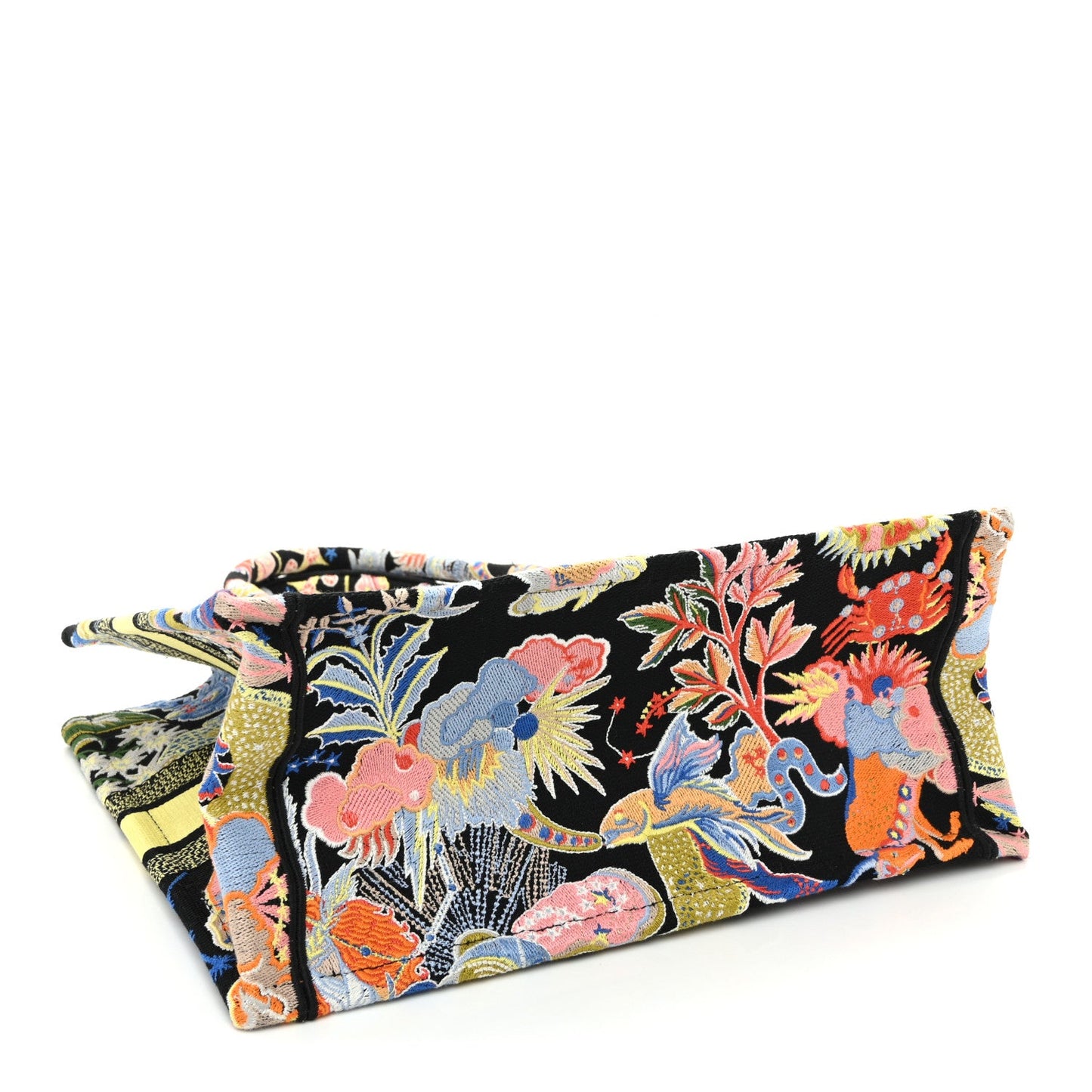 Canvas Zodiac Fantastico Embroidered Medium Book Tote Black Multicolor