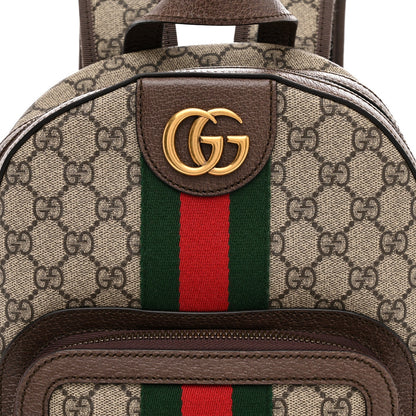 GG Supreme Monogram Calfskin Web Small Ophidia Day Backpack Beige Ebony New Acero
