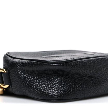 Pebbled Calfskin Small Soho Disco Bag Black