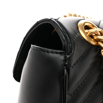 Calfskin Matelasse Small GG Marmont Shoulder Bag Black