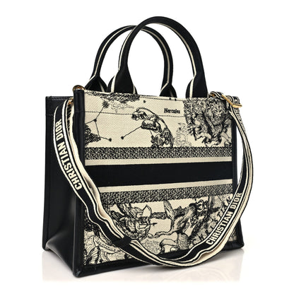 Calfskin Dioriviera Toile De Jouy Small Book Tote With Strap Latte Multicolor