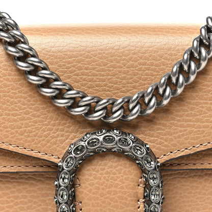 Dollar Calfskin Crystal Mini Dionysus Shoulder Bag Natural Tan Black Diamond