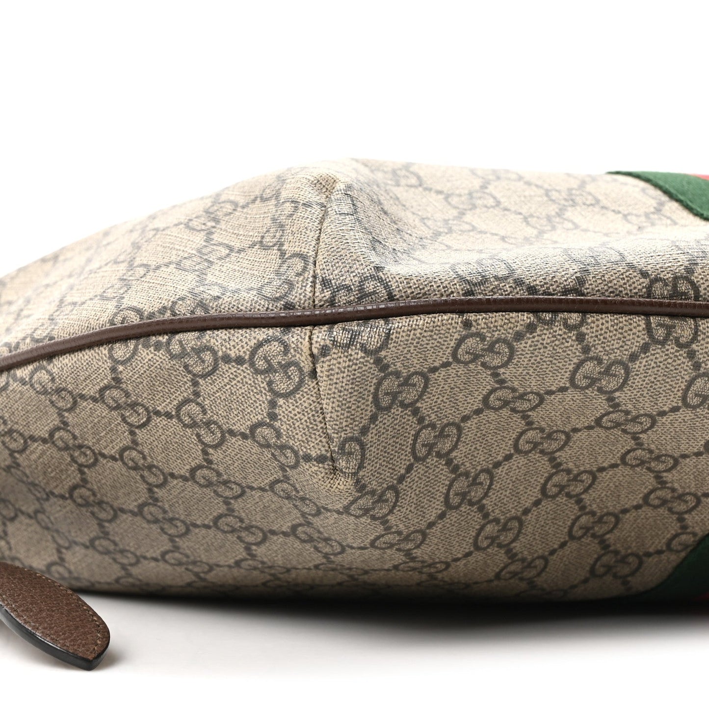 GG Supreme Monogram Web Ophidia Half Moon Hobo Brown