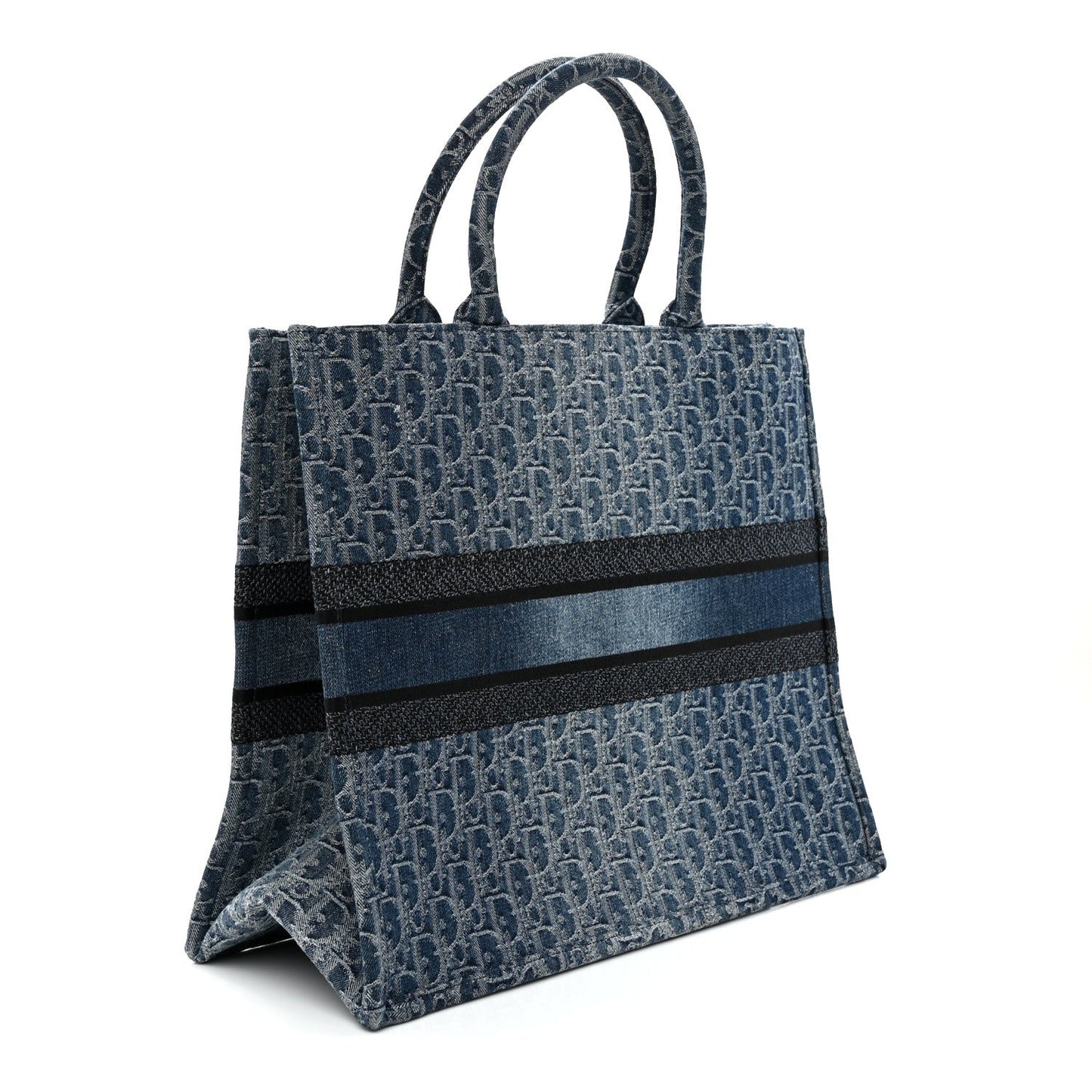 Oblique Denim Large Book Tote Blue