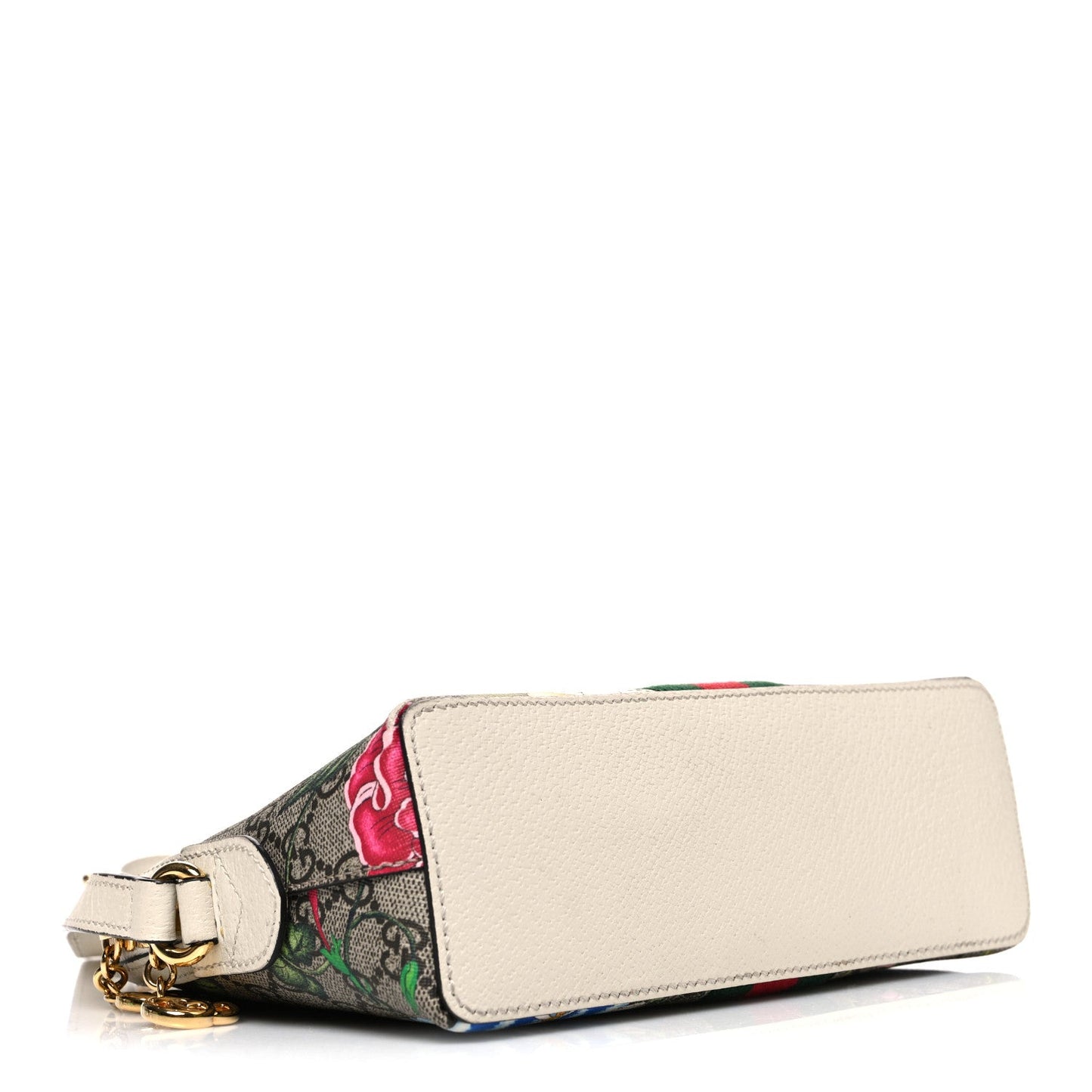 GG Supreme Monogram Flora Web GG Small Ophidia Dome Shoulder Bag White